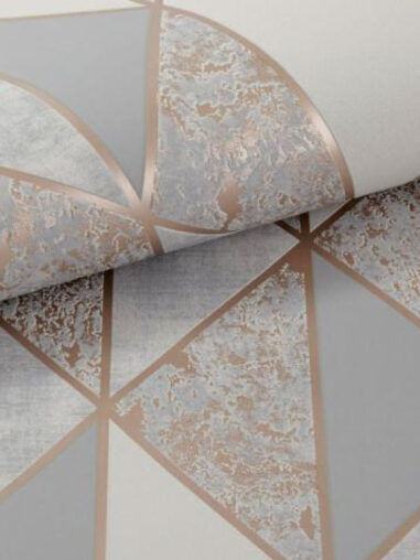Papel Geométrico Oro Rosa